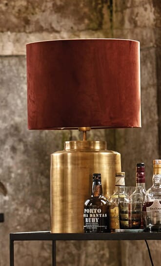 BRIGHTON VELVET LAMPSHADE ROUND BROWN Ø40X32