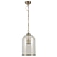CLOCHE CLEAR GLASS AND ANTIQUE BRASS RIMMED PENDANT
