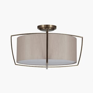 MOANA ANTIQUE BRASS METAL CHAMPAGNE SHADE PENDANT