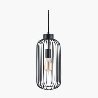 DANIA MATT BLACK METAL WIRE TALL PENDANT