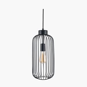DANIA MATT BLACK METAL WIRE TALL PENDANT