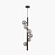 BLAIR SMOKE GLASS BALL & BLACK METAL PENDANT