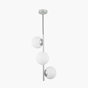 ASTEROPE WHITE ORB & SHINY CHROME PENDANT