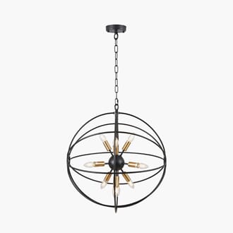 LUNA MATT BLACK & BRUSHED GOLD METAL SPUTNIK PENDANT