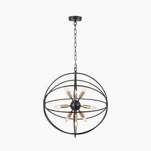LUNA MATT BLACK & BRUSHED GOLD METAL SPUTNIK PENDANT
