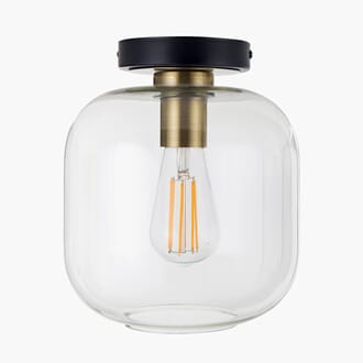 FLORENCE BLACK AND GLASS CEILING LAMP