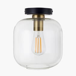 FLORENCE BLACK AND GLASS CEILING LAMP