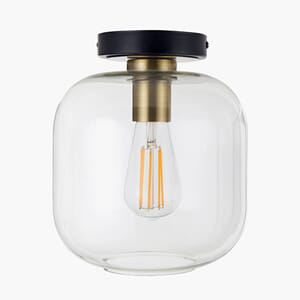 FLORENCE BLACK AND GLASS CEILING LAMP