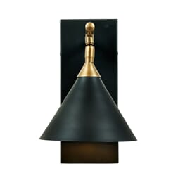 ZETA MATT BLACK & ANTIQUE BRASS WALL LIGHT