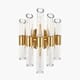 BRIELLE CLEAR GLASS ANDTIQUE BRASS WALL LIGHT