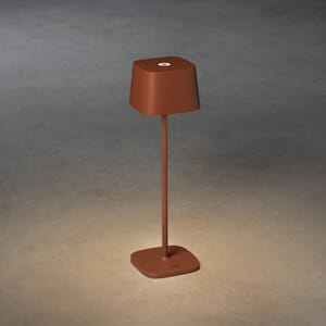 Trådløs bordlampe terracotta med dimmer 37 cm