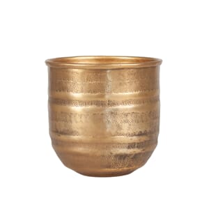 FUMI ALUMINUM FLOWERPOT ANTIQUE GOLD XS