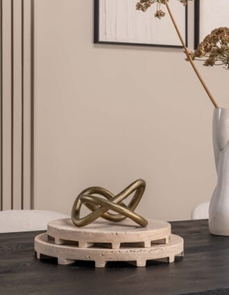 TRAVERTINE TRAY ON FOOT S
