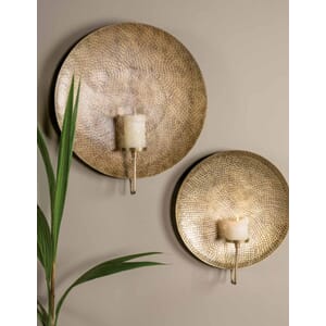 ROD WALL CANDLE HOLDER ANTIQUE GOLD L