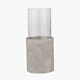 STONE GREY METAL/GLASS LANTERN 59 CM
