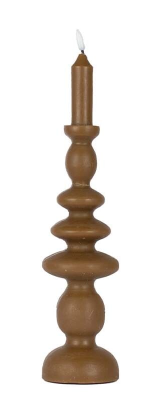 ANNE LED CANDLE BROWN OCHRE L