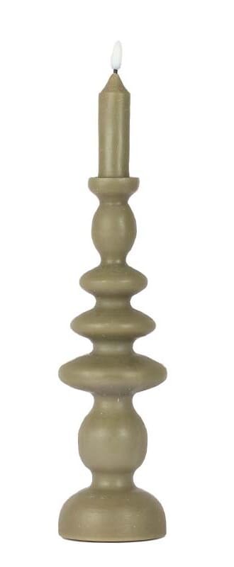 ANNE LED CANDLE GREY OLIVE L