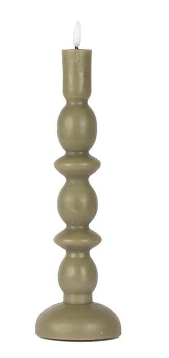 ANNE LED CANDLE GREY OLIVE M