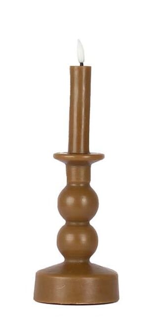 ANNE LED CANDLE BROWN OCHRE S