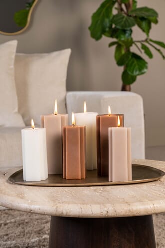 CANDLE CROSS SHAPED ECRU S