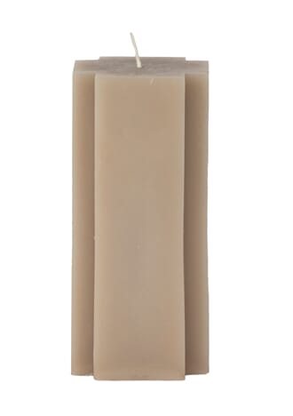 CANDLE CROSS SHAPED TAUPE L