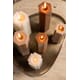 CANDLE HEXAGON BROWN S