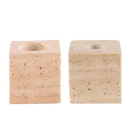 TRAVERTINE SQUARE CANDLE HOLDER