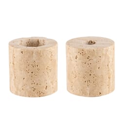 TRAVERTINE ROUND CANDLE HOLDER
