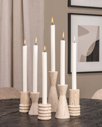 TRAVERTINE RING CANDLE HOLDER S
