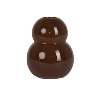 MINDEN CANDLE HOLDER BROWN DOUBLE S