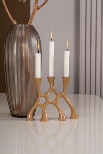 MARY CANDLE HOLDER BROWN OCHRE S
