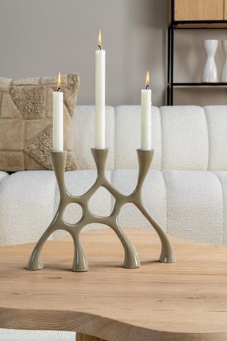 MARY CANDLE HOLDER GREY OLIVE S