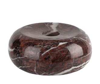 RED MARBLE ROUNDED CANDLE HOLDER M