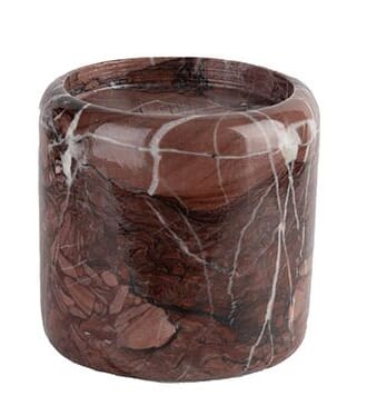 RED MARBLE PILLAR CANDLE HOLDER L