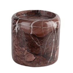 RED MARBLE PILLAR CANDLE HOLDER L