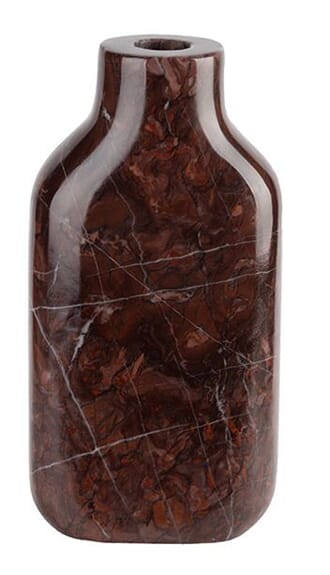 RED MARBLE CANDLE HOLDER CLOSED L