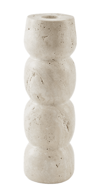 BLAZE CANDLE HOLDER TRAVERTINE BEIGE L