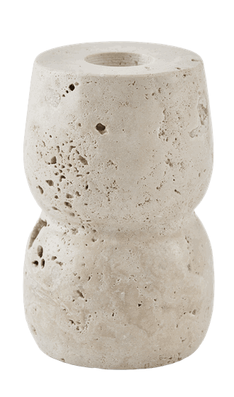 BLAZE CANDLE HOLDER TRAVERTINE BEIGE S