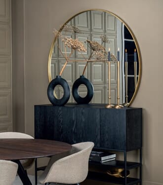 ANTIQUE GOLD MIRROR ROUND 120CM