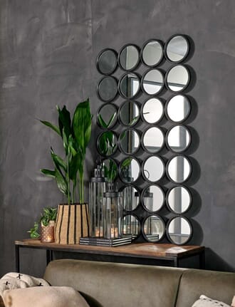 DIVIDED MIRROR CIRCLES BLACK LARGE