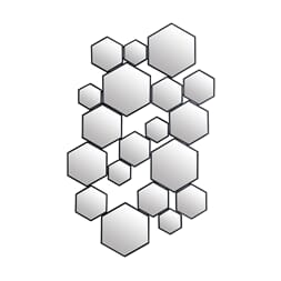 DIVIDED MIRROR HEXAGON BLACK LARGE