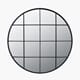 GRAPHITE METAL 16 PANE ROUND WALL MIRROR