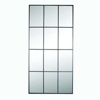 DARK GREY METAL 12 PANE FLOOR MIRROR