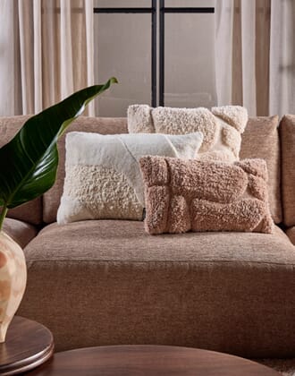 KARLIE PATCH PILLOW BROWN 50X30CM