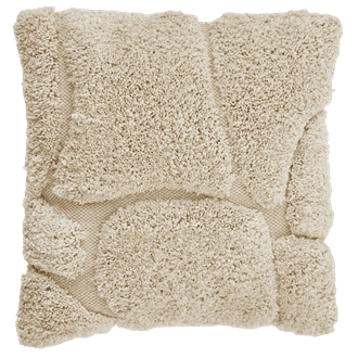 MACKENZIE PATCH PILLOW BEIGE 50X50CM