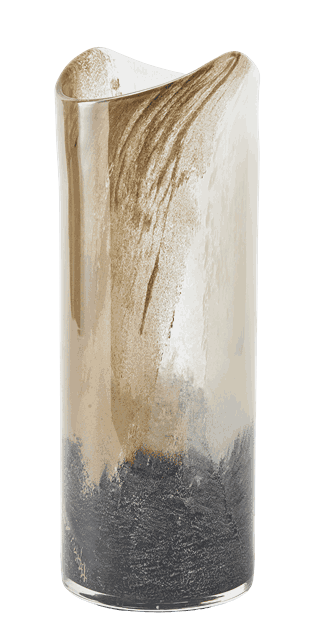 CASSI VASE WHITE/BROWN