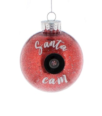 8 cm Santa Cam shatterproof julekule rød