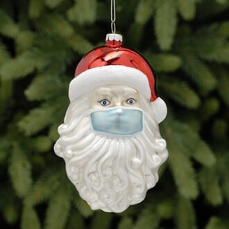 15 cm nisse med maske i glass