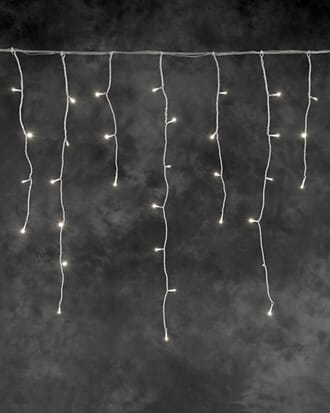 Istappslynge 2,4 m varmhvite LED og transparent kabel