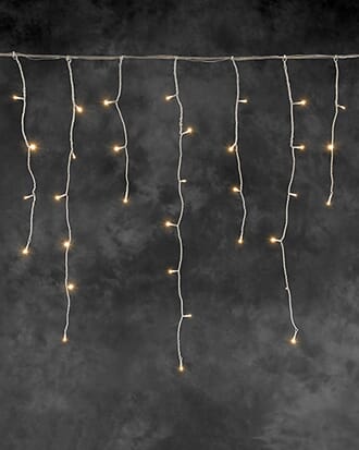 Istappslynge 2,4 m amber LED transparent kabel